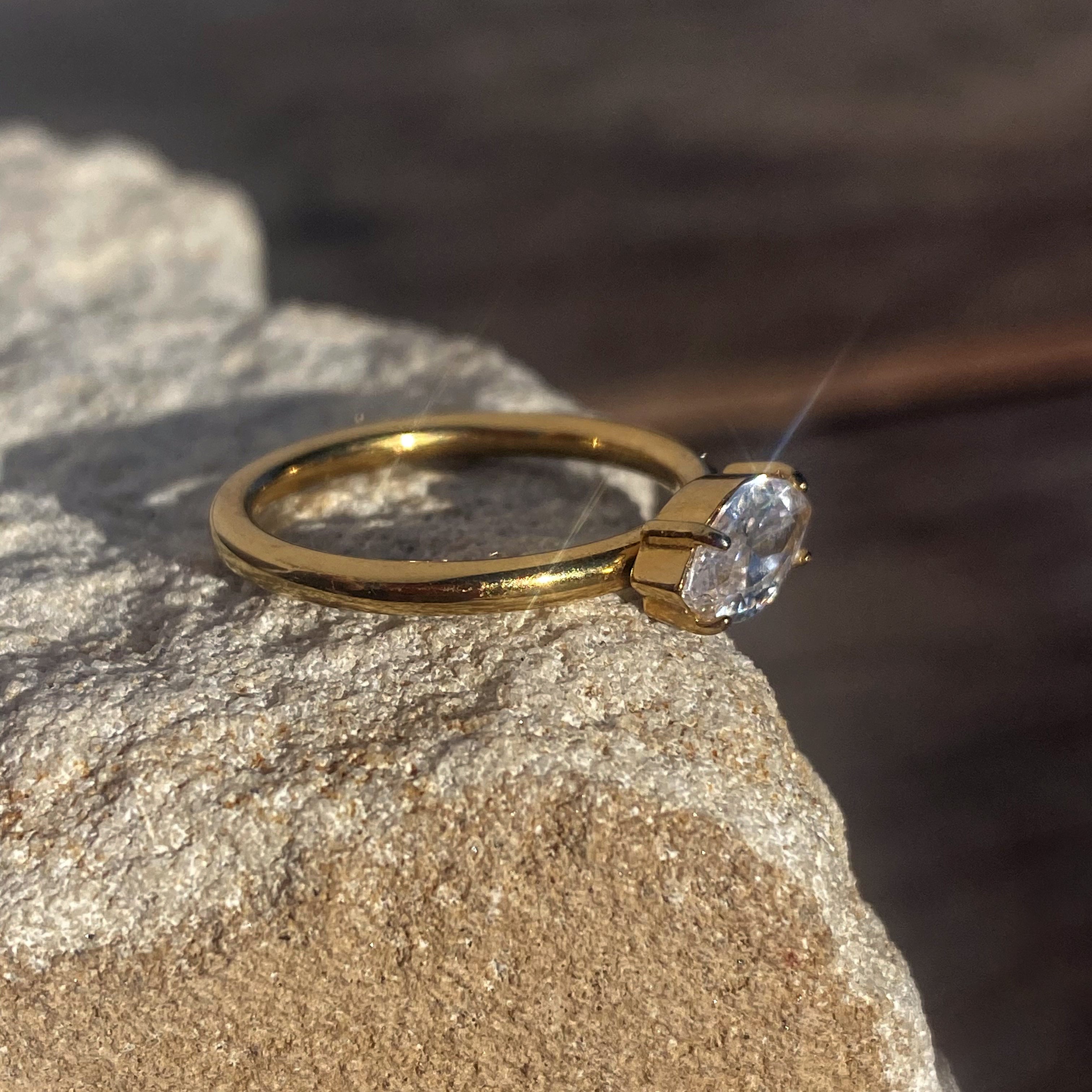 Tara - CZ Marquise Ring - 18k Gold PVD - LUMENAURA  LUMENAURA