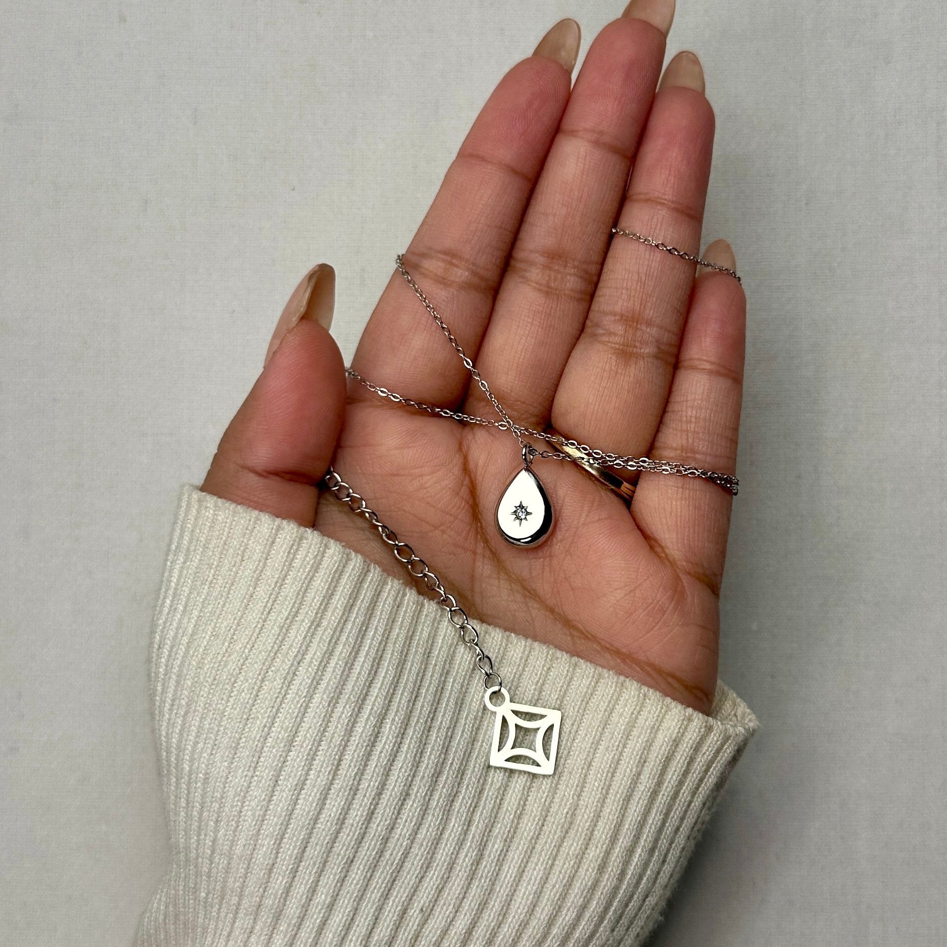 Jaan - "I AM LOVED" Reversible Necklace - Stainless Steel Silver - LUMENAURA  LUMENAURA