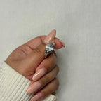 Surya - Sunburst Signet Ring - Stainless Steel Silver -  - LUMENAURA