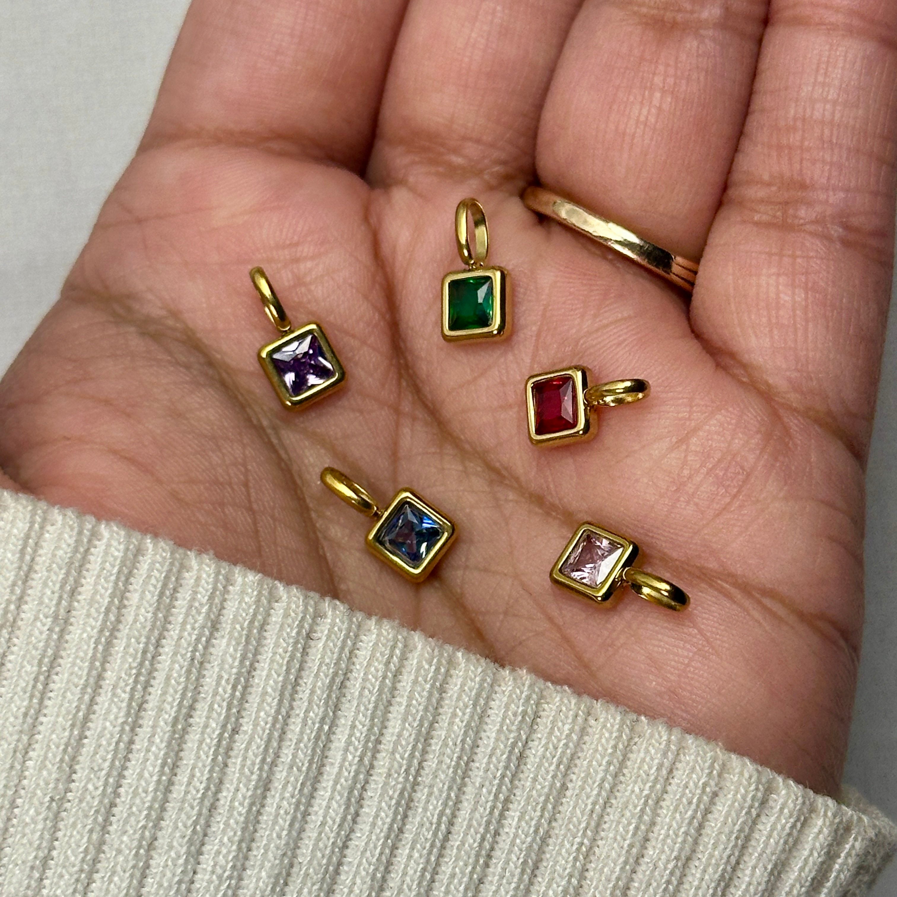 Ratna - Birthstone Charms for Bracelet & Necklace - 18k Gold PVD