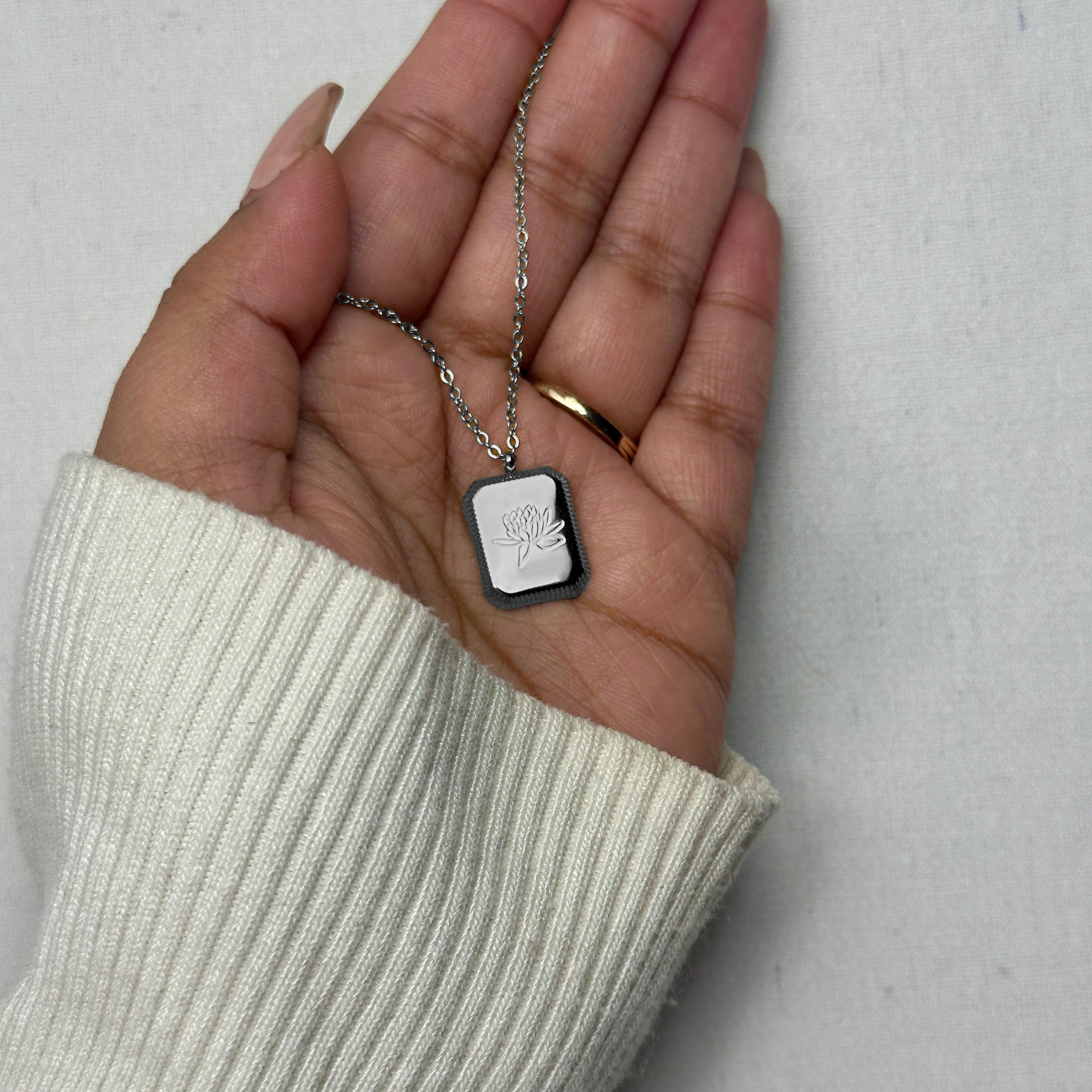 Kamal - "I AM STRONG" Reversible Necklace - Stainless Steel Silver - LUMENAURA  LUMENAURA