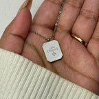 Kamal - "I AM STRONG" Reversible Necklace - Stainless Steel Silver -  - LUMENAURA