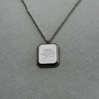 Kamal - "I AM STRONG" Reversible Necklace - Stainless Steel Silver -  - LUMENAURA
