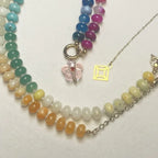 Indra - Rainbow Natural Stone Necklace - 18k Gold Plated PVD -  - LUMENAURA