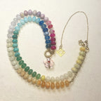 Indra - Rainbow Natural Stone Necklace - 18k Gold Plated PVD -  - LUMENAURA