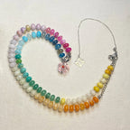 Indra - Rainbow Natural Stone Necklace - Silver -  - LUMENAURA
