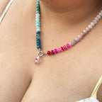 Indra - Rainbow Natural Stone Necklace - Silver -  - LUMENAURA