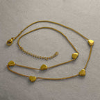 Jiya - Dainty Hearts Necklace - 18k Gold Plated PVD