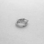 Kundala - CZ Dainty Huggies Earrings - Stainless Steel Silver -  - LUMENAURA