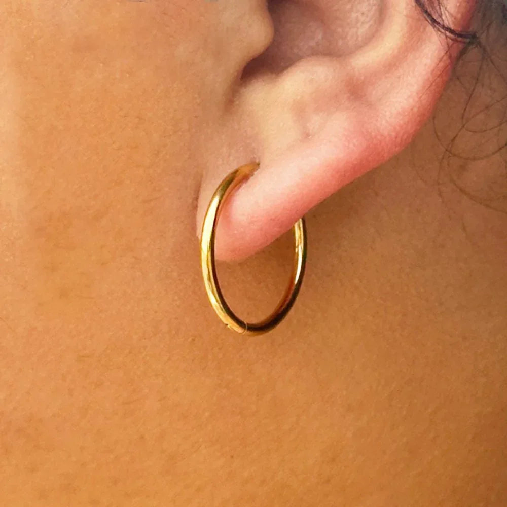 Mandala - Round Hoop Earrings - 18k Gold PVD -  - LUMENAURA