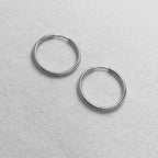 Mandala - Round Hoop Earrings - Stainless Steel Silver -  - LUMENAURA