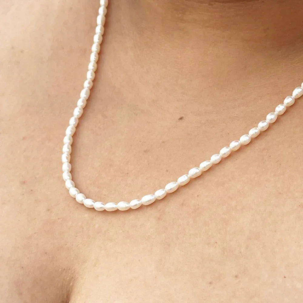 Moti - Freshwater Pearl Necklace - 18k Gold Plated PVD -  - LUMENAURA