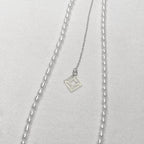 Moti - Freshwater Pearl Necklace - Stainless Steel Silver -  - LUMENAURA