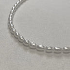 Moti - Freshwater Pearl Necklace - Stainless Steel Silver -  - LUMENAURA