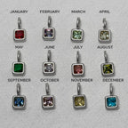 Mina Birthstone Necklace - Stainless Steel Silver