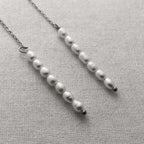 Resham - Threaded Earrings - Stainless Steel Silver -  - LUMENAURA