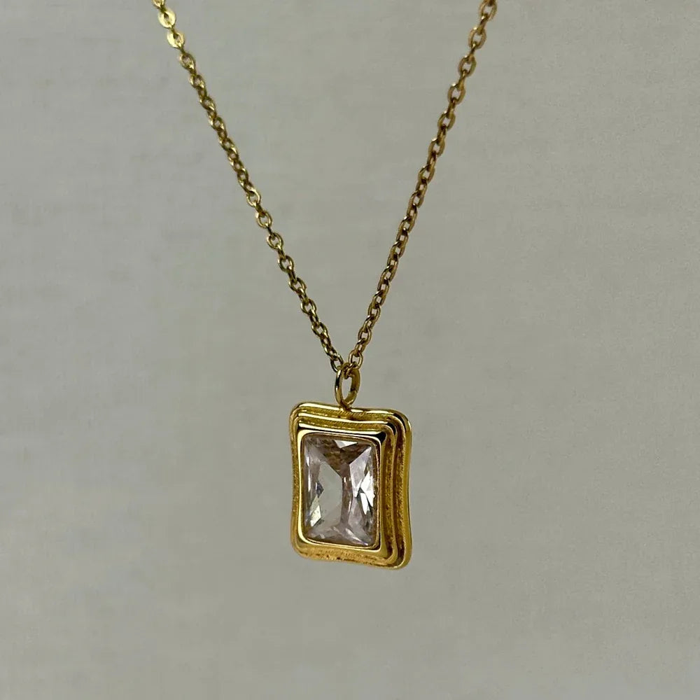 Shobha - CZ Necklace - 18k Gold PVD