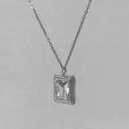 Shobha - CZ Necklace - Stainless Steel Silver