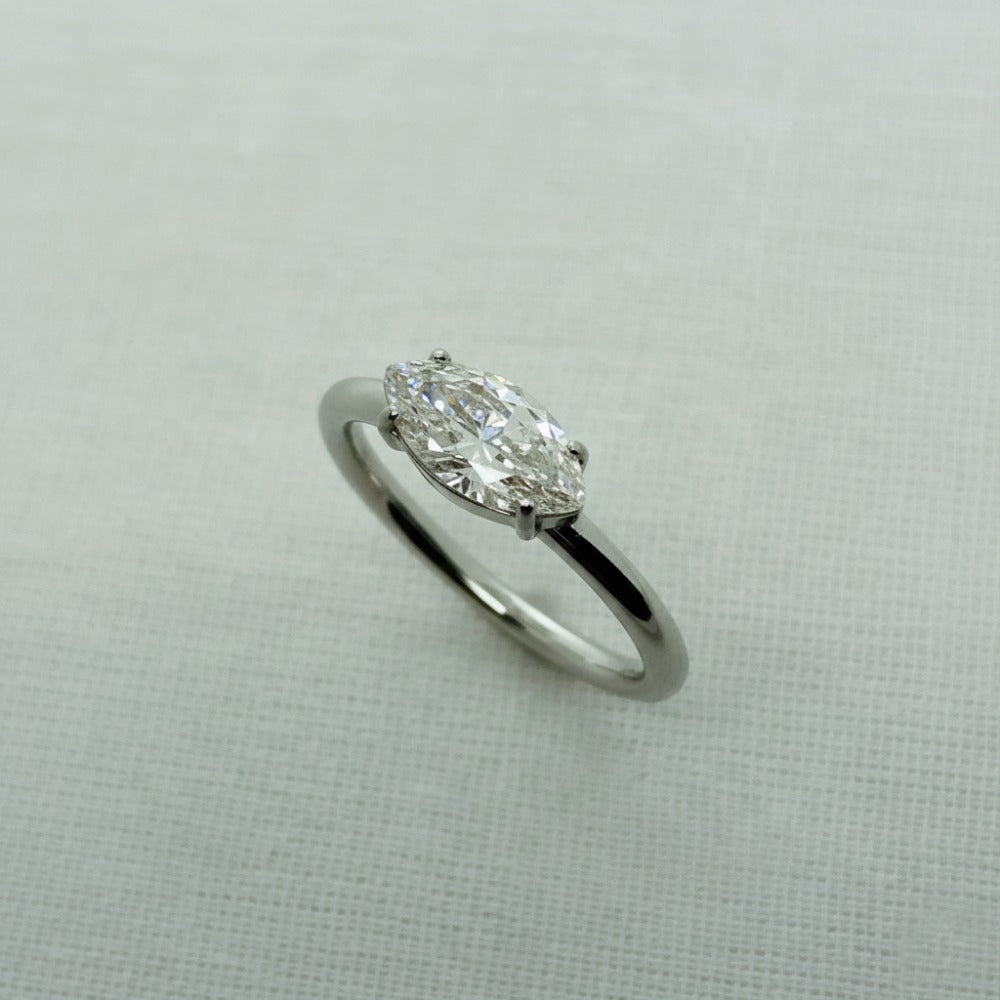 Tara - CZ Marquise Ring - Stainless Steel Silver