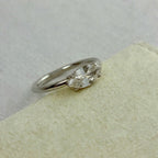 Tara - CZ Marquise Ring - Stainless Steel Silver